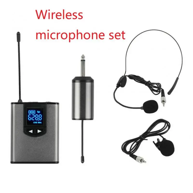 

Wireless Microphone Set Portable Wireless Microphone Selectable Frequencies For Teach Lecture Speech Lavalier/Headset Microphone