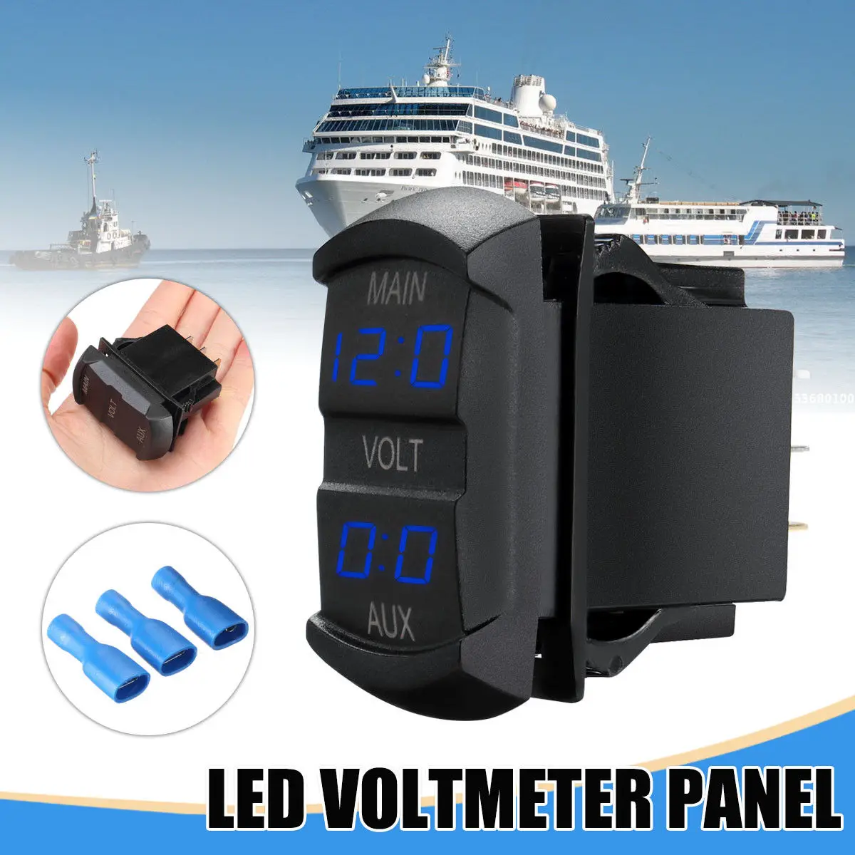 10 60V светодиодный цифровой двойной вольтметр измеритель величины напряжения