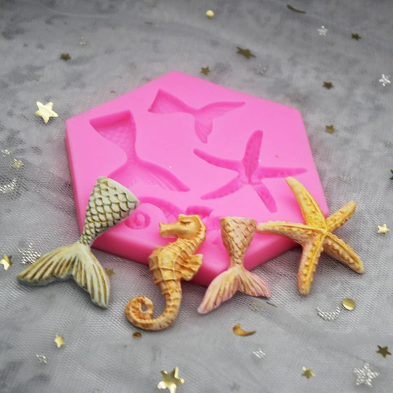 Мини одеяло хвост русалки в виде морской звезды силиконовые формы Fondant (сахарная)