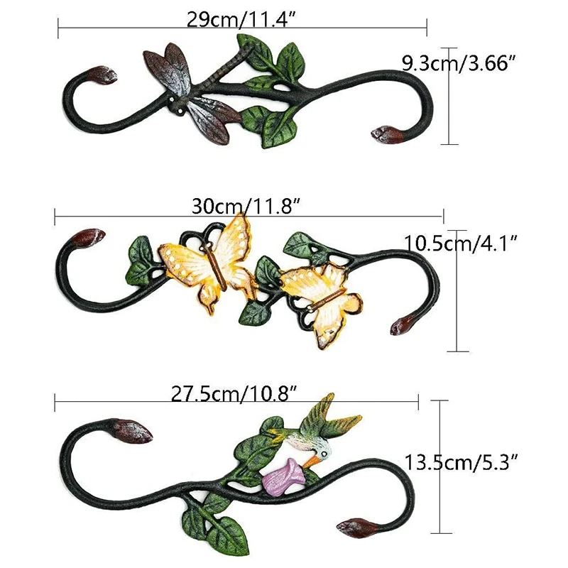 Чугунный Многофункциональный s образный крюк для растений декоративный садовый