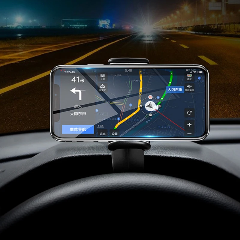 

360 Rotation Car HUD Phone Holder Dashboard Mount Clip On Non-slip Phone Stand for Universal Mobile Cell Phone GPS Car Bracket