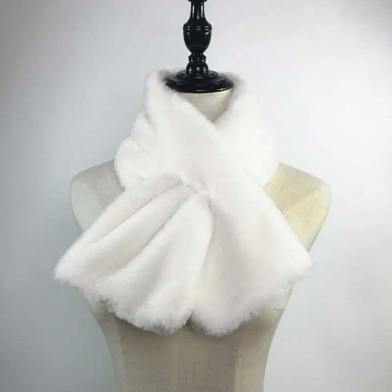 Женский зимний плотный плюшевый шарф из искусственного кроличьего меха