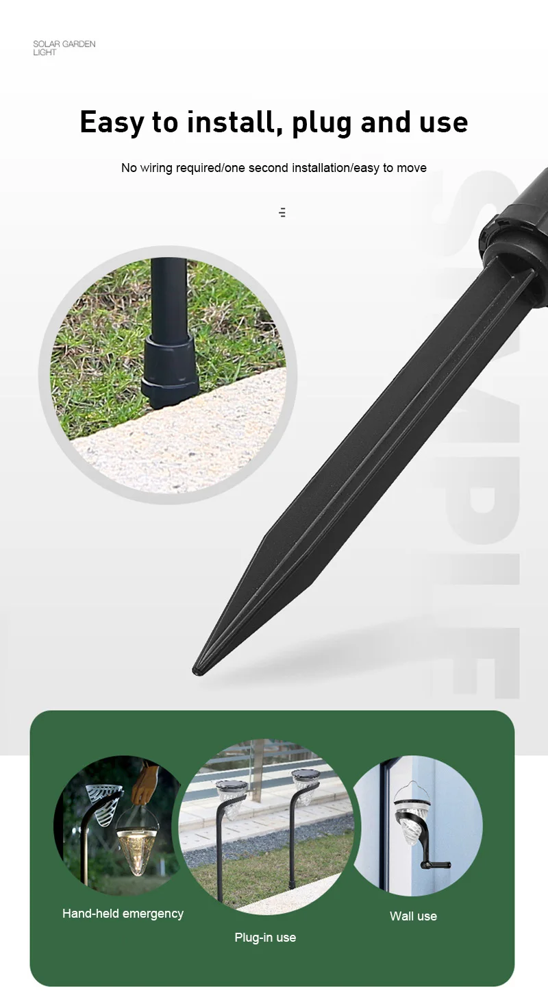 

Lawn Light Solar light outdoor garden RGB inserted lawn light villa garden decoration landscape light Outdoor Lighting