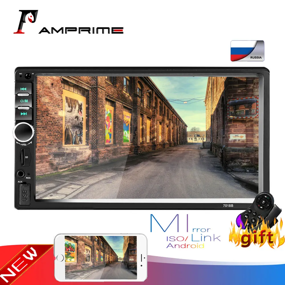Автомагнитола AMPrime 2 din 7 &quotHD сенсорный экран 7018B MP5 плеер дисплей Bluetooth мультимедиа