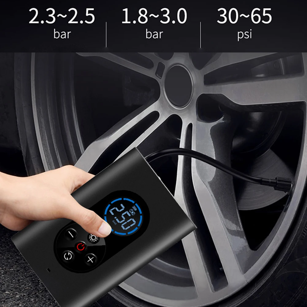

Car Air Pump 150psi Portable Vehicle Tire Inflator Cordless Air Pump Wireless Intelligent Bicycle Tire Electric Auto Accessories