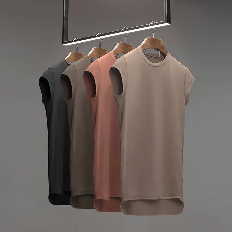 

2021 New Muscle Fitness Men's Sports Vest eBay Fitness Running Training Basketball Solid Color Half-Sleeve T-Shirt