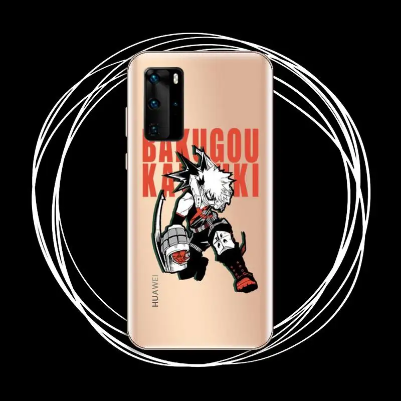 

boku My hero academia Phone Case Transparent for Huawei P20 P30 P40 honor 8 10i P smart 2019 Samsung A71 A21S S10 20 plus