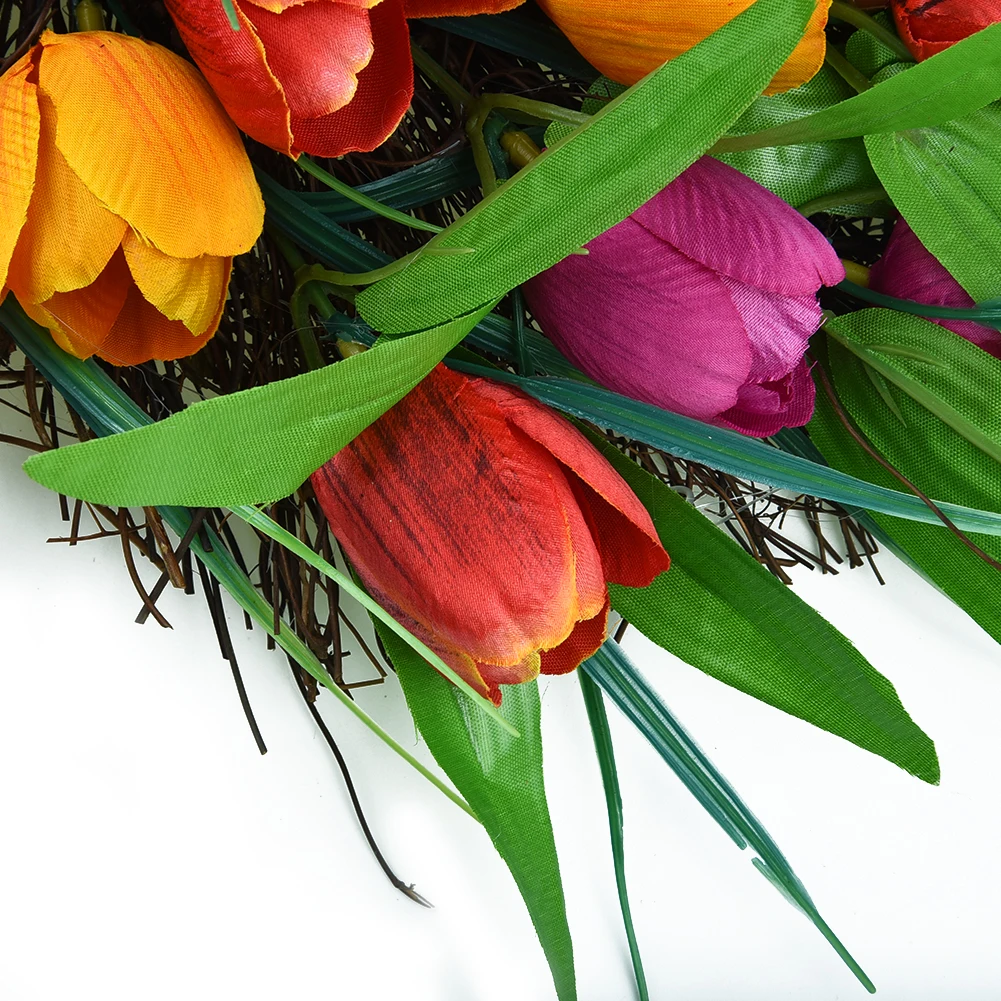 

Tulips Wreath Wreath Artificial Flower Tulip Art Decoration Garden Home
