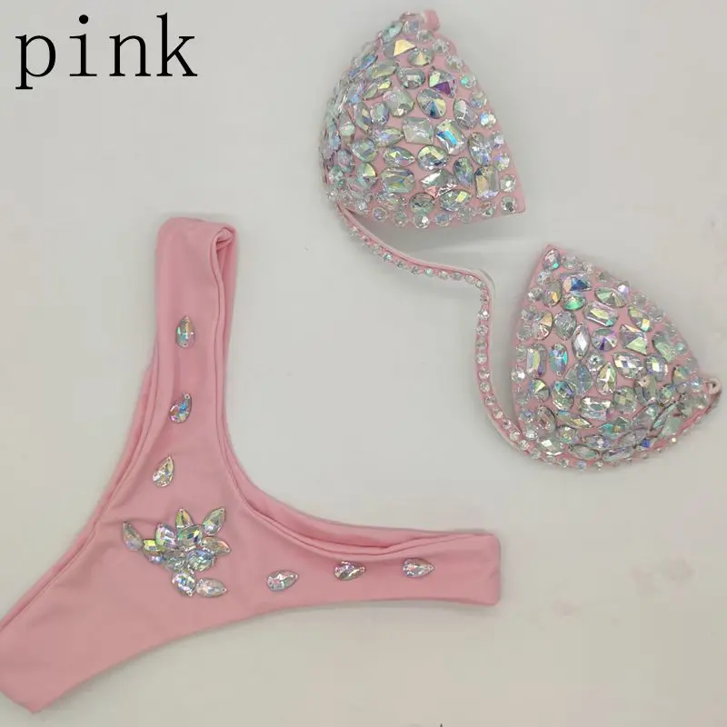 Женский купальник-бикини с бриллиантами и стразами пляжная одежда 2020 | Женская