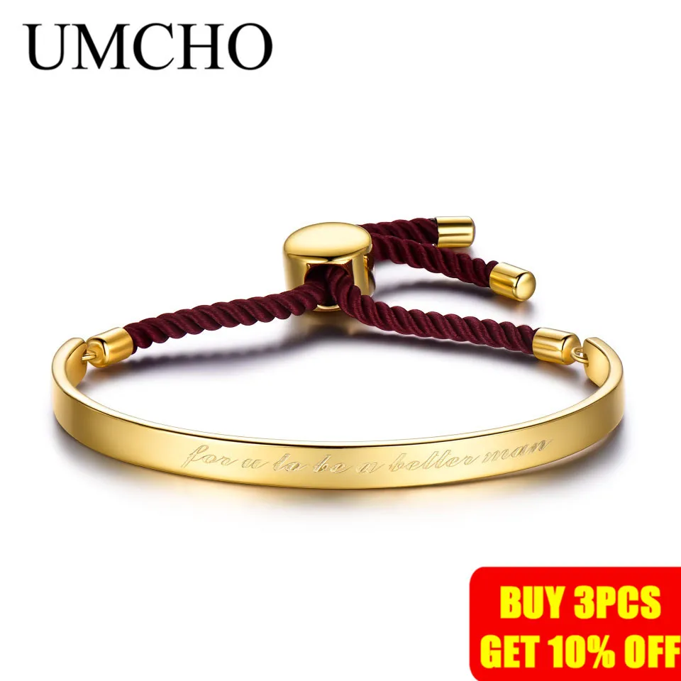 UMCHO 100% твердые браслеты из стерлингового серебра 925 пробы повседневные стильные