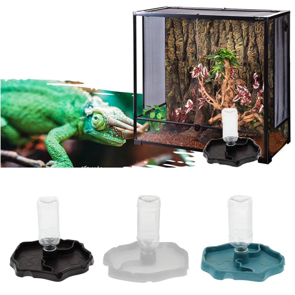 

Reptile Waterer Automatic-refilling Water Dispenser Feeding Water Bowl with Bottle - Plastic Material