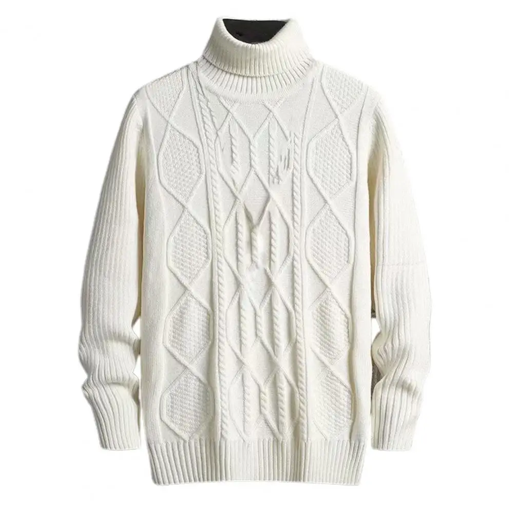 

Мужской свитер с длинным рукавом и высоким воротником, неусадочный однотонный Сказочный теплый свитер, мужские пуловеры на осень и зиму