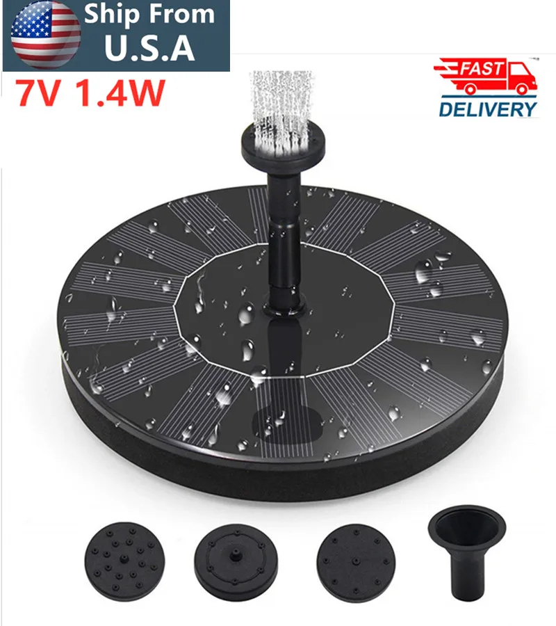 Дропшиппинг 7В 1 4 Вт Мини Солнечная птица ванна водяной панельный насос фонтан