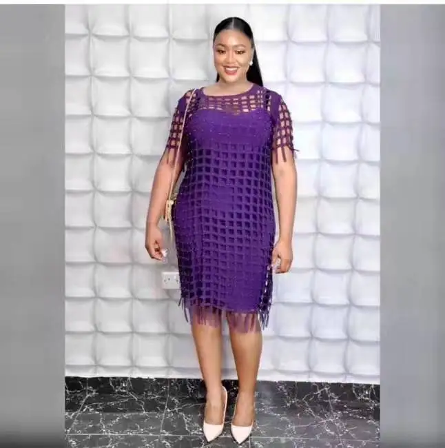 Женская одежда в африканском стиле Дашики модное свободное платье с бусинами