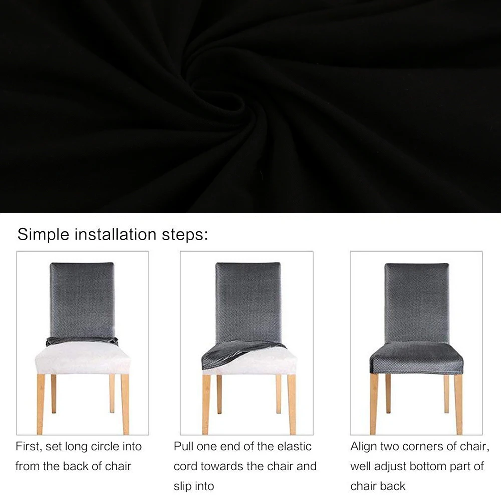 1/2/4/6 шт. Однотонные эластичные чехлы для стульев|Чехлы на стулья| |