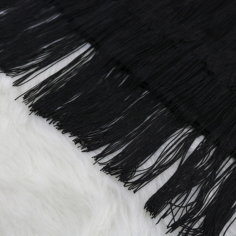 

New HIGH STREET Fashion 2021 Designer Skirt Women's Cascading Tassel Skirt