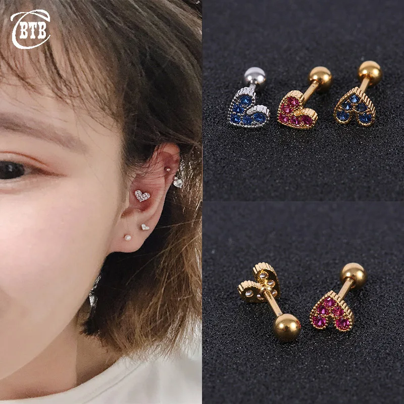 Слуховая косточка ногти в форме сердца мини серьги для женщин медицинская