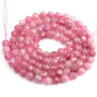 natural stone beads small beads rose tourmaline 2345 mm section loose beads for jewelry making necklace diy bracelet 38cm