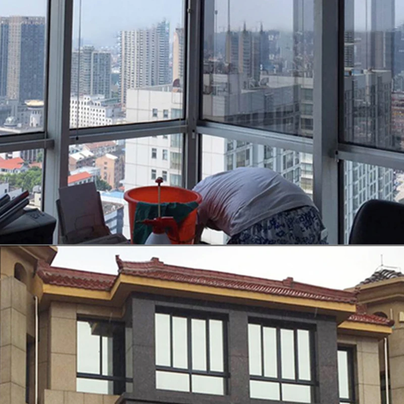 One Way Mirror Window Film Vinyl Self-adhesive Reflective Solar film Privacy Tint for Home Blue Sliver Glass Stickers | Дом и сад