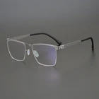 Немецкие Берлинские титановые квадратные винтажные очки без винтов для мужчин и женщин мужские Оптические очки для коррекции зрения при близорукости