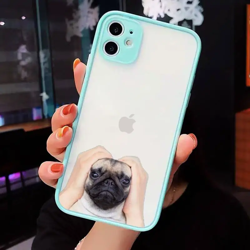 

Cute funny animal bulldog art Phone Cases matte transparent For iphone 7 8 11 12 plus mini x xs xr pro max cover
