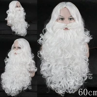christmas gift santa claus wig and beard synthetic hair short cosplay wigs for men white hairpiece accessories santa beard