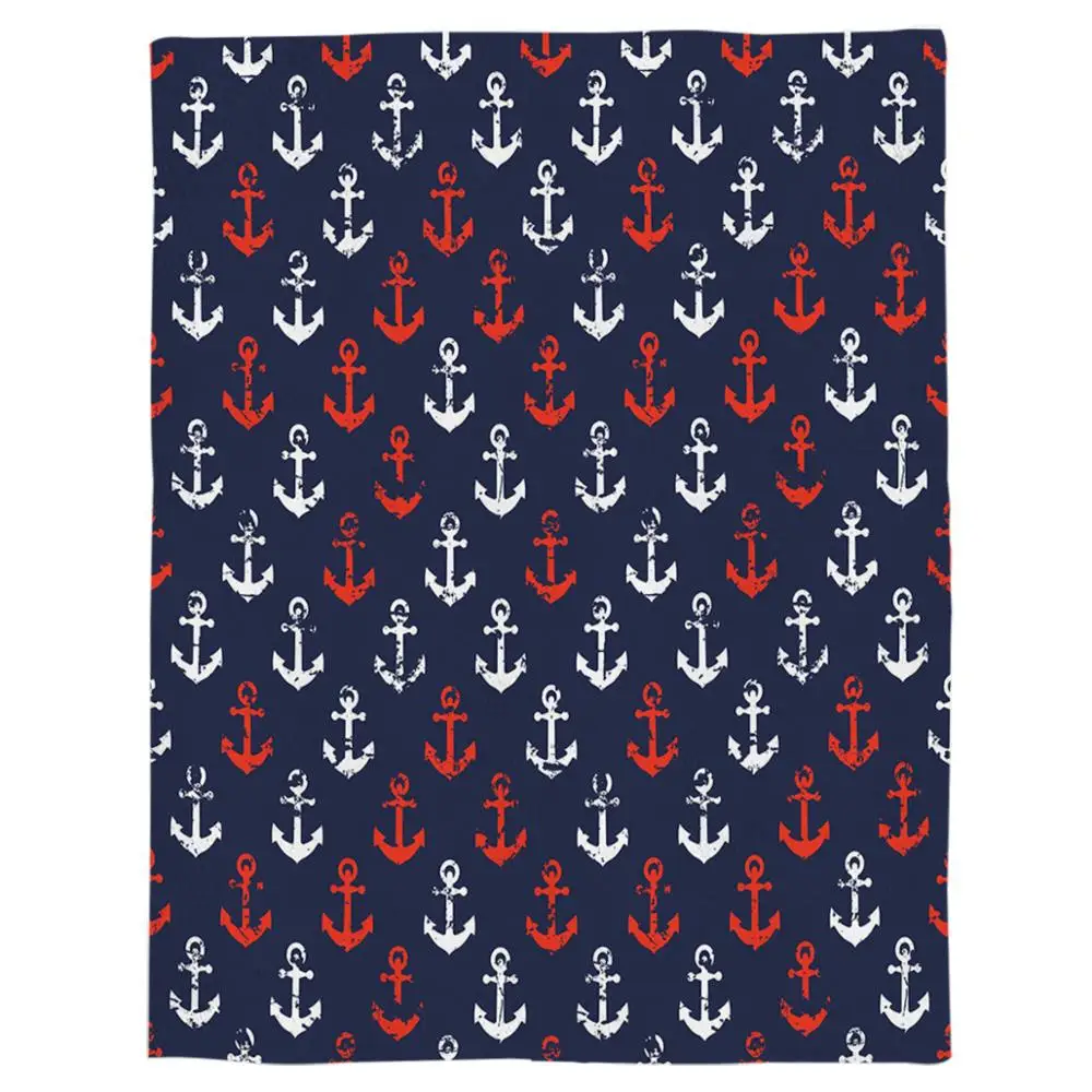 Якорь плед одеяло абстрактная морская тема с гранж дисплеем Изношенные морские