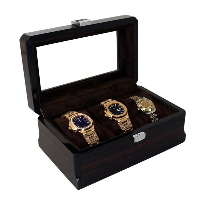 

3 Slots Watch Display Box Bracelet Watch Boxes Wooden Watch Storage Box