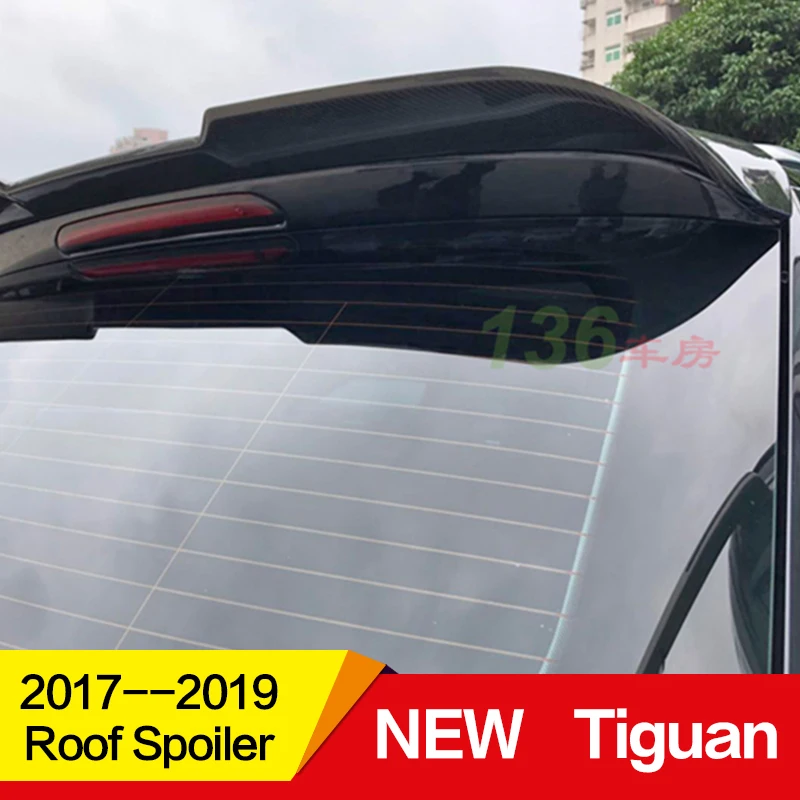 Применение для Volkswagen new Tiguan, спойлеры на крышу кабины 18 19 лет глянцевое углеродное волокно для заполнения полостей/frp зад крыш крылатых votex аксессуары для стайлинга