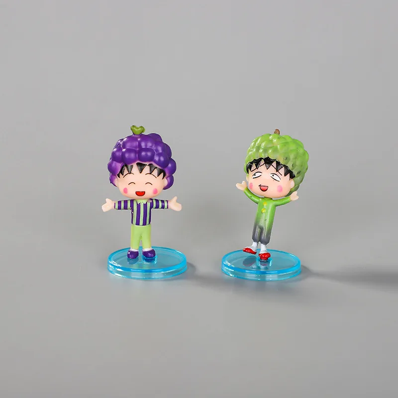 Коллекционные куклы Chibi Maruko Chan 10 шт./компл. ПВХ модельные украшения милая вишня