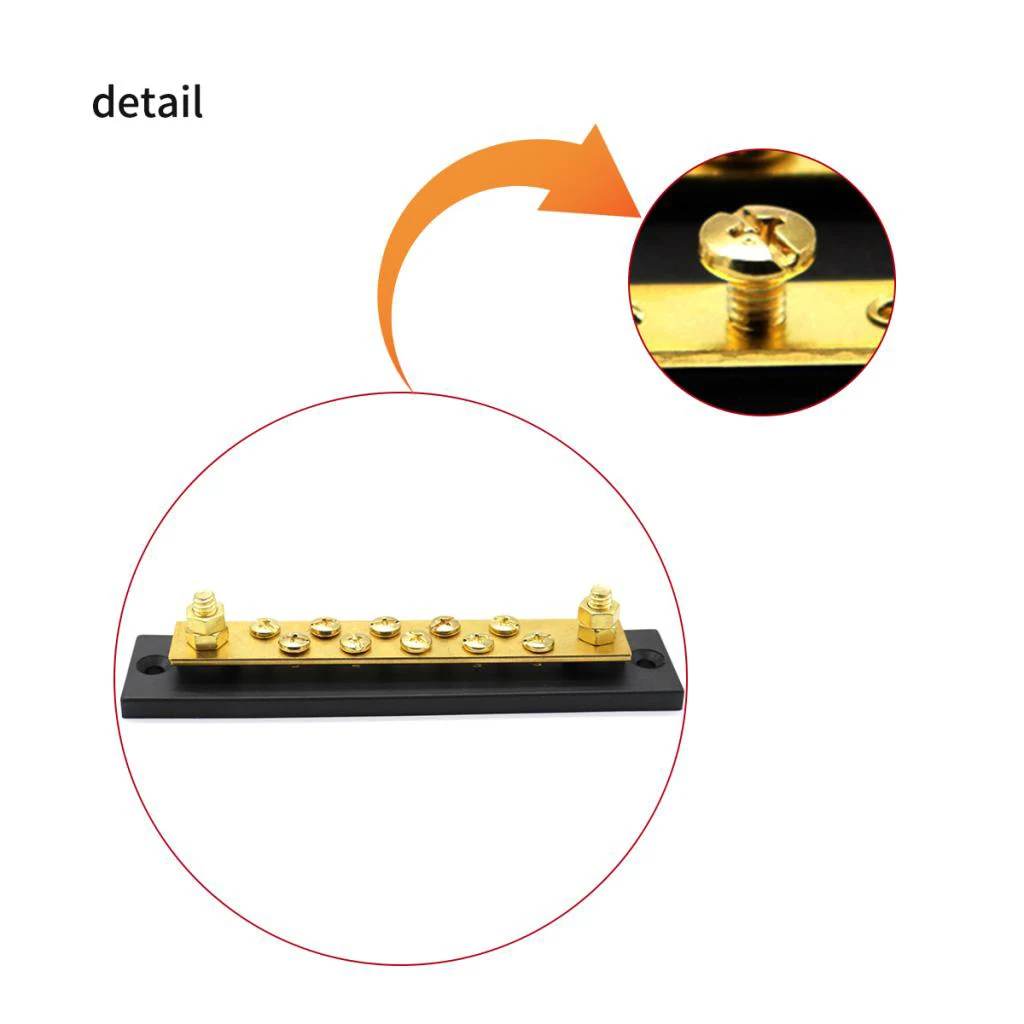 

MagiDeal 150A Brass Bus Bar Power Distribution Block Busbar For Trucks Cars