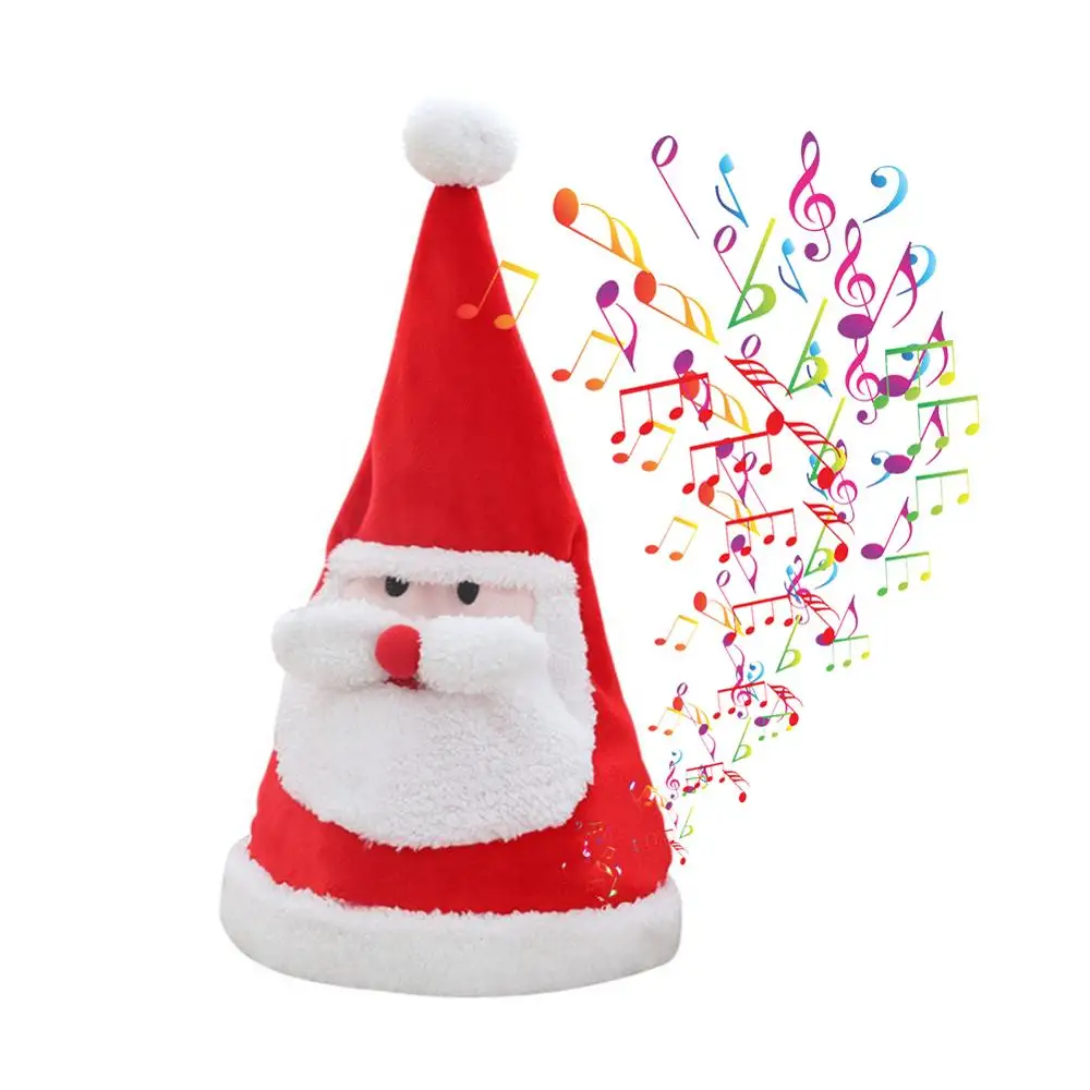 singing hat Детский маленький поезд, игрушечный Электрический светильник, музыкальный Рождественский поезд, детские игрушки, рождественские украшения для дома - Цвет: singing hat