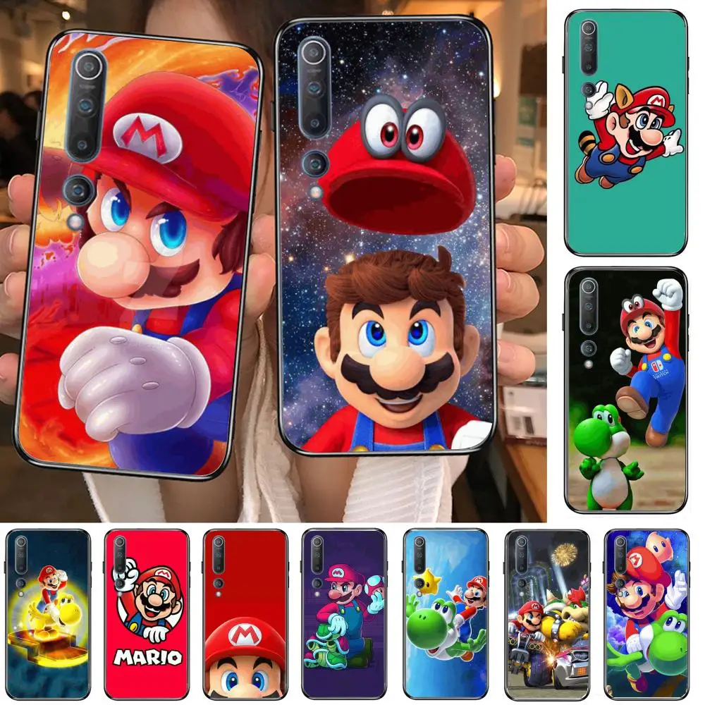 

Fun Plumber Super Marios Phone Case For xiaomi mi11 5g 10 liti Ultra 9Pro SE 3 8 Note Anime Black Cover Silicone Back Pretty tpu