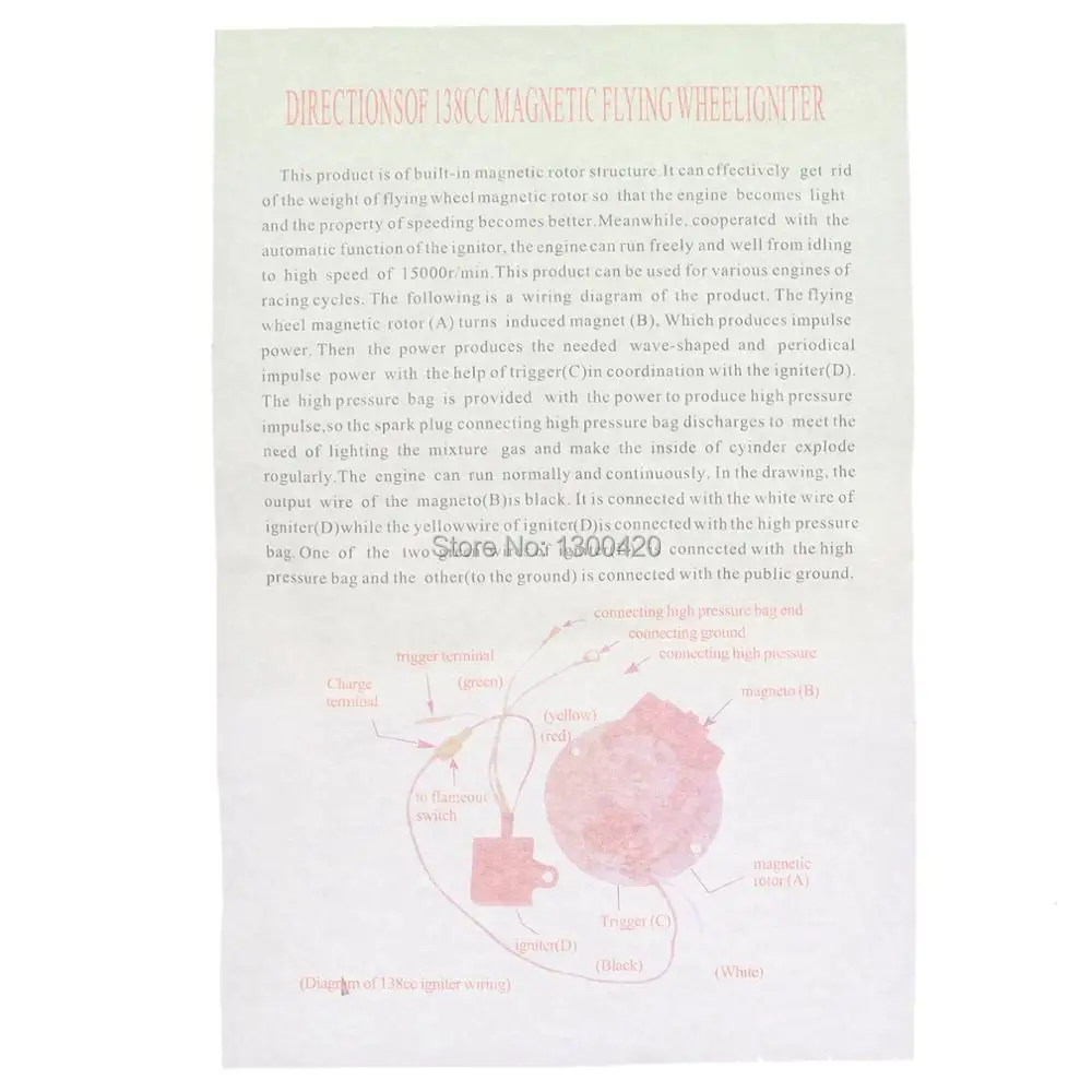 Красный гоночный Магнитный статор внутренний ротор комплект CDI для 110 125 140cc Lifan YX