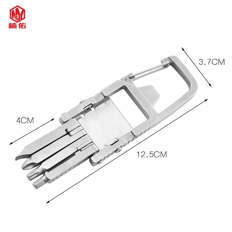 

1PC Portable Stainless Steel Screwdriver Wrench Bottle Opener Keychain Hanging Buckle Set Combination Tool Outdoor EDC Multitool