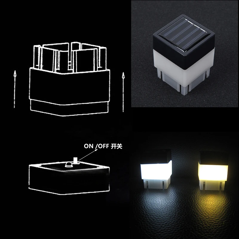 Уличный светодиодный светильник на солнечной батарее садовая Кепка квадратное