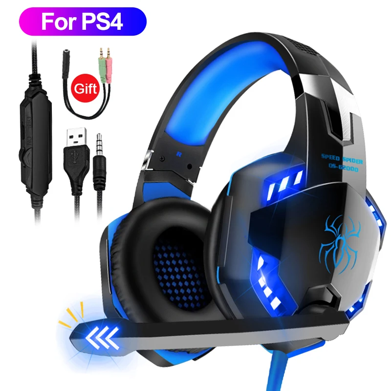 

Professional Gamer Headphones with Microphone LED Light Stereo Noise Cancelling Gaming Headset for PS5 PS4 FiFa 21 Xbox One PC