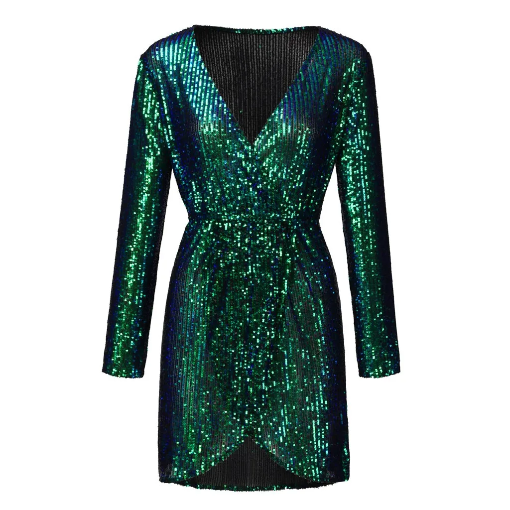 Женское вечернее платье вечерние платья сексуальное блестящее с глубоким