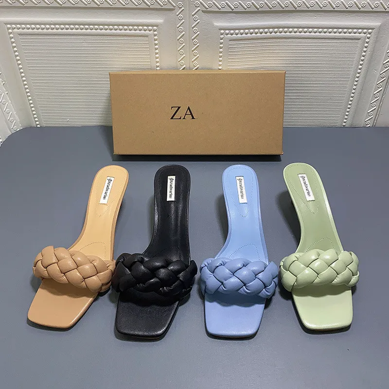

Women's Sandals 2021 Summer ZA Fashion Slippers Claquette Femme High Heels Stalons Hauts Party Platform Shoes Sandalias Mujer