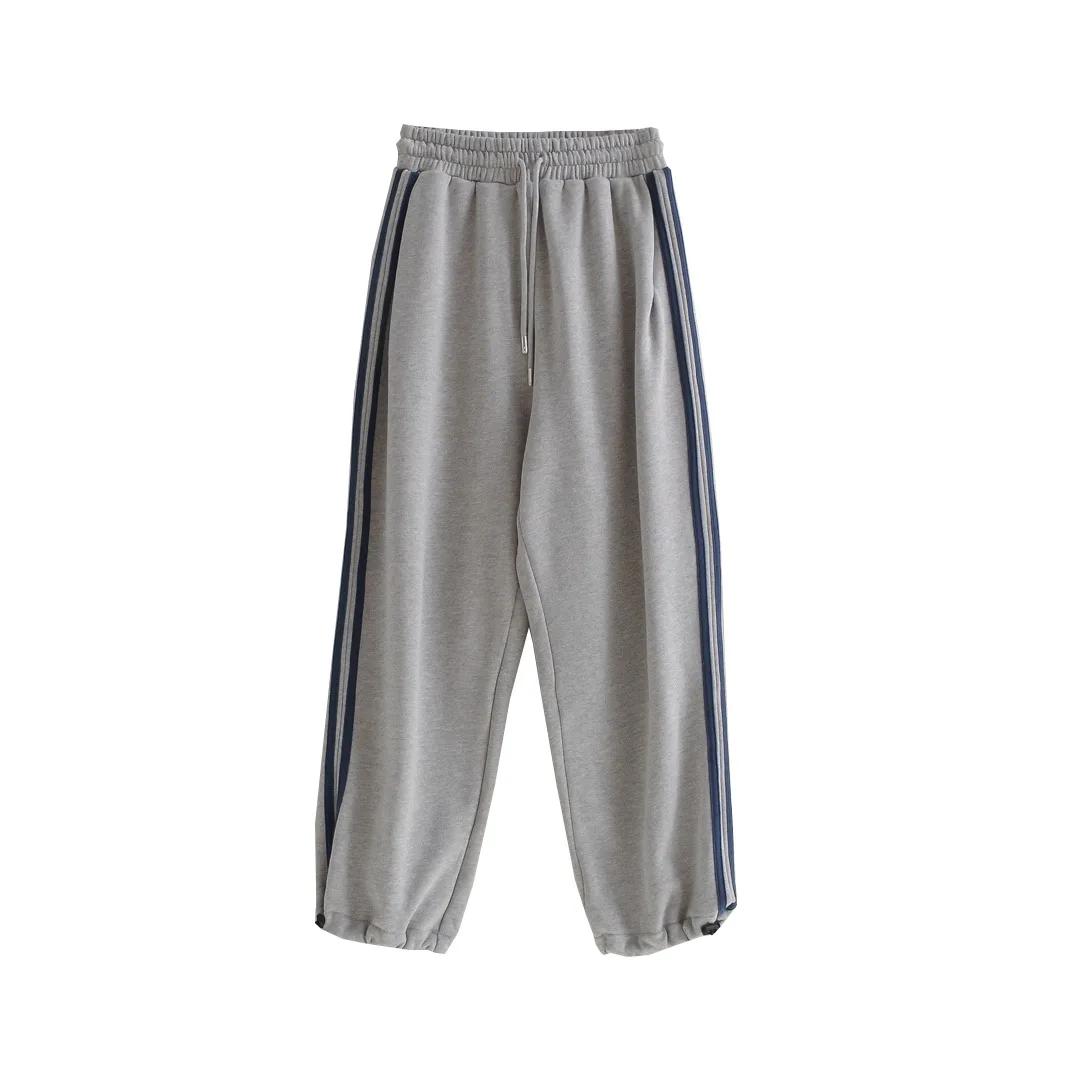 

Early spring new Korean version lazy wind side stitching two wearing mouth-to-mouth women's pants sweatpants tide
