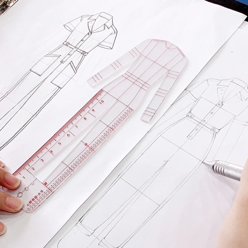3/4/5pcs Clothes chart template ruler Fashion Women Drawing Ruler Figure Sketch Female Model LKS99 | Дом и сад