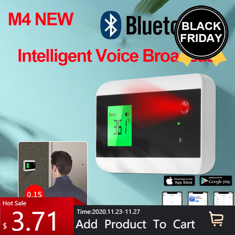 Цифровой инфракрасный термометр M4 с настенным креплением высокоточный