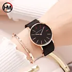 Женские Водонепроницаемые кварцевые часы, с нейлоновым ремешком, розовое золото, 36 мм, 2018