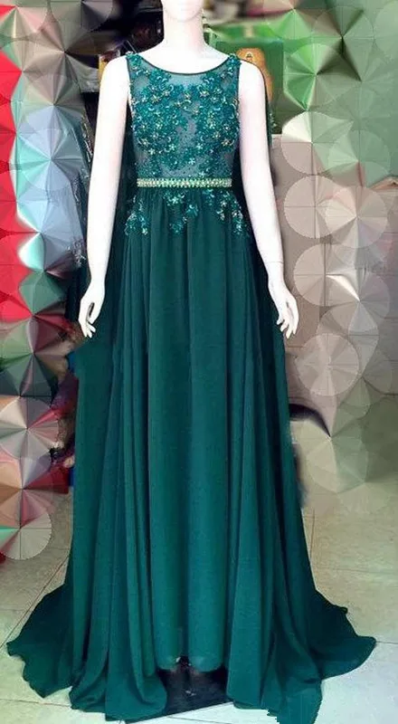 2019 Dark Green Cape Style Evening Dresses Elie Saab Lace Applique Beads Chiffon Prom Sweep Train Formal Party | Свадьбы и торжества