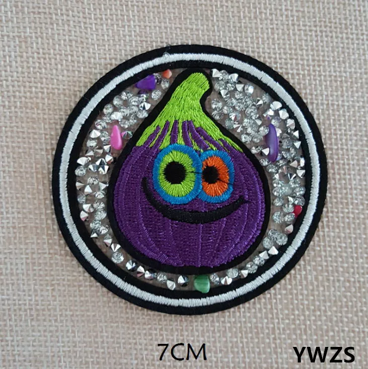 Новинка 10 штук Овощные вышитые стразами нашивки на гладильной поверхности DIY Мотив Апликация украшение для одежды и сумок.