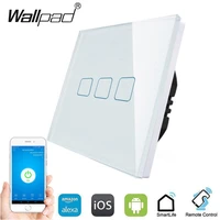 wifi wall touch switch eu uk smart light switch wallpad 1 2 3 gang 220v tuya smart home support alexa google home switch