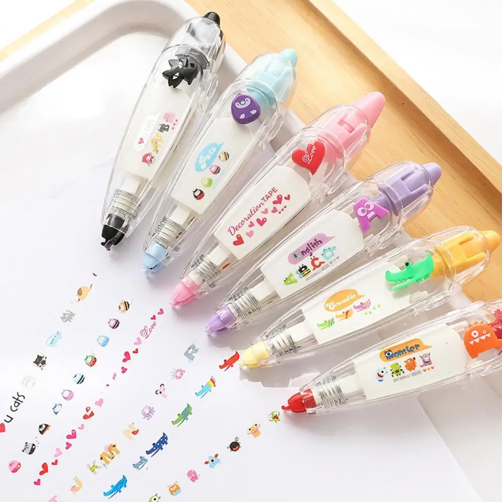 

Correction Tape Eco-friendly Cartoon Press Type Plastic Correction School Tape Accessories for Students