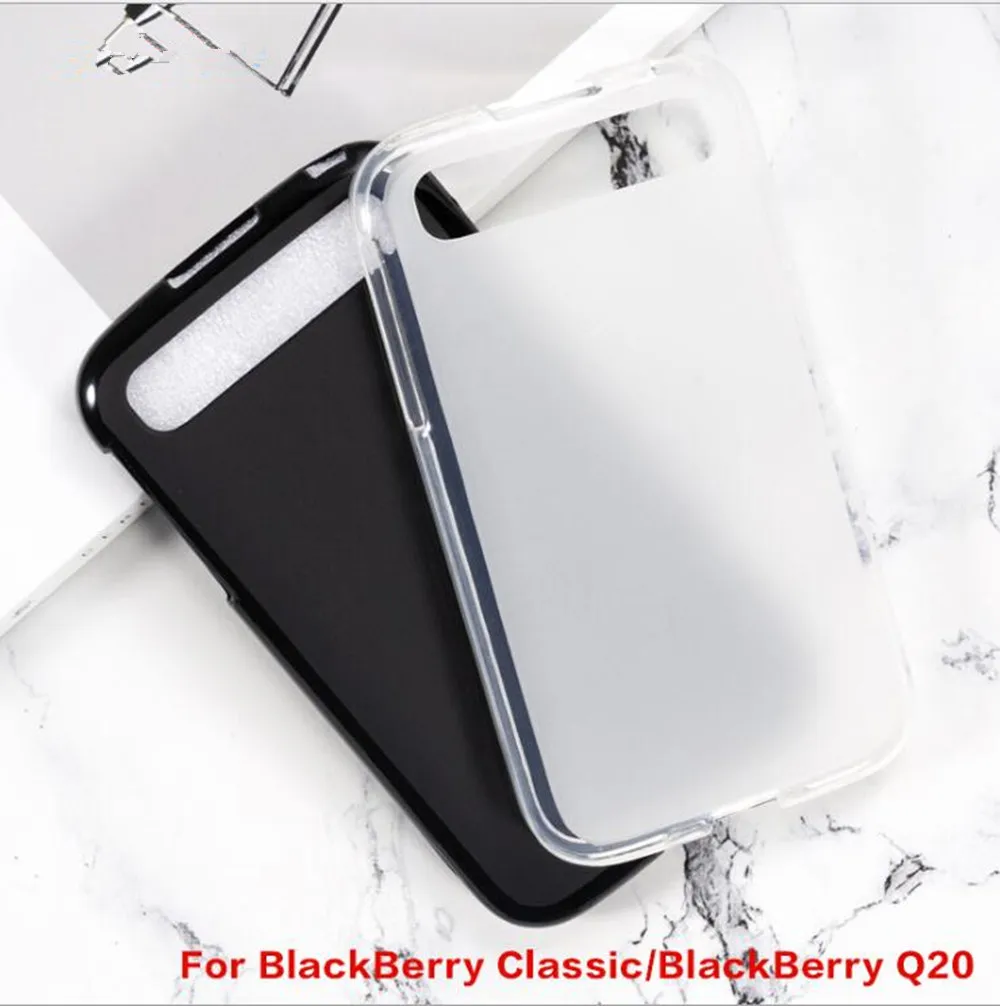 

For BlackBerry Classic Cases Anti-knock Soft TPU Case For BlackBerry Q20 Anti Skid Silicone Protection Back Cover Capa
