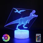 Акриловая настольная лампа, 3D иллюзия, ночное освещение динозавра, USB Сенсорное управление, аксессуары для украшения стола, детский подарок