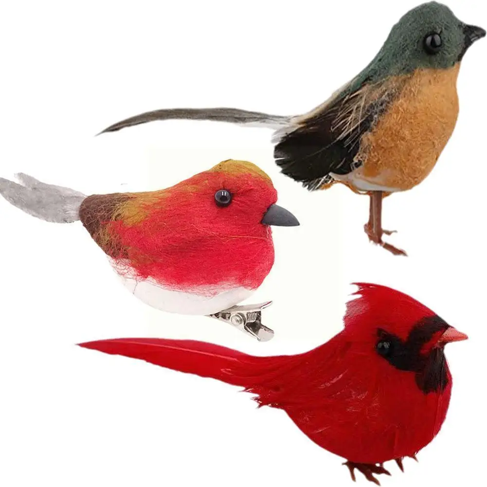 

Птица-Робин из хлопка, Искусственное перо, красная птица, подарок ручной работы для садоводства, подарок для детей, изысканное животное Stu J2X4